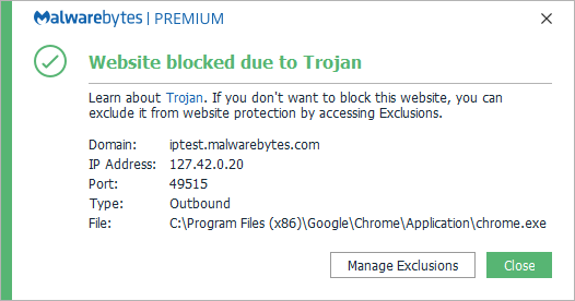 iptest.malwarebytes.com is a test for Malwarebytes webprotection module