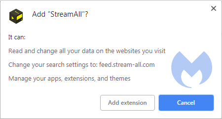 permissions for the StreamAll extension