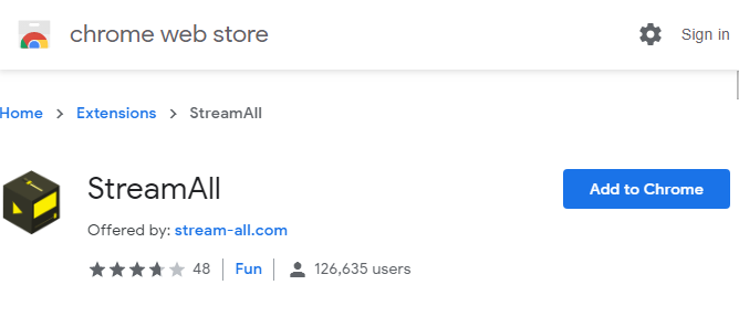 streamall in webstore