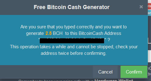 Confirm amount