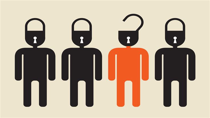 person icons with locks for heads