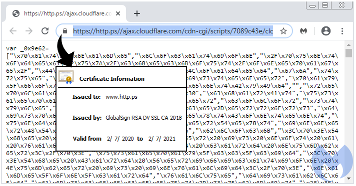 https certificate view in URL address bar
