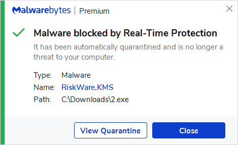 block RiskWare.KMS