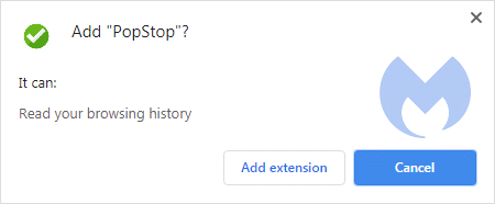 PopStop install message