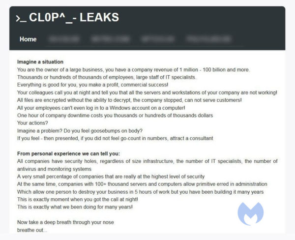 Clop leak site