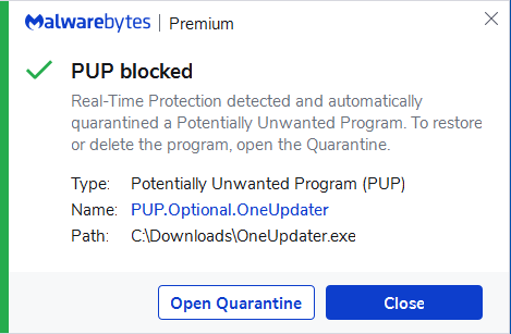 Block OneUpdater