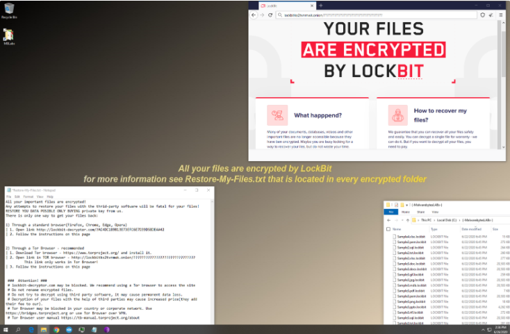 LockBit Desktop and Ransom note