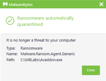 Malwarbytes stops Avaddon ransomware