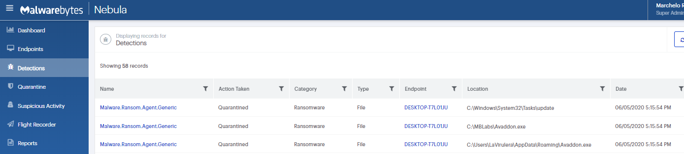 ransomware detections