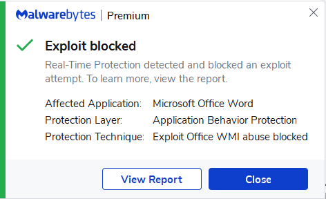 Office Exploit blocked