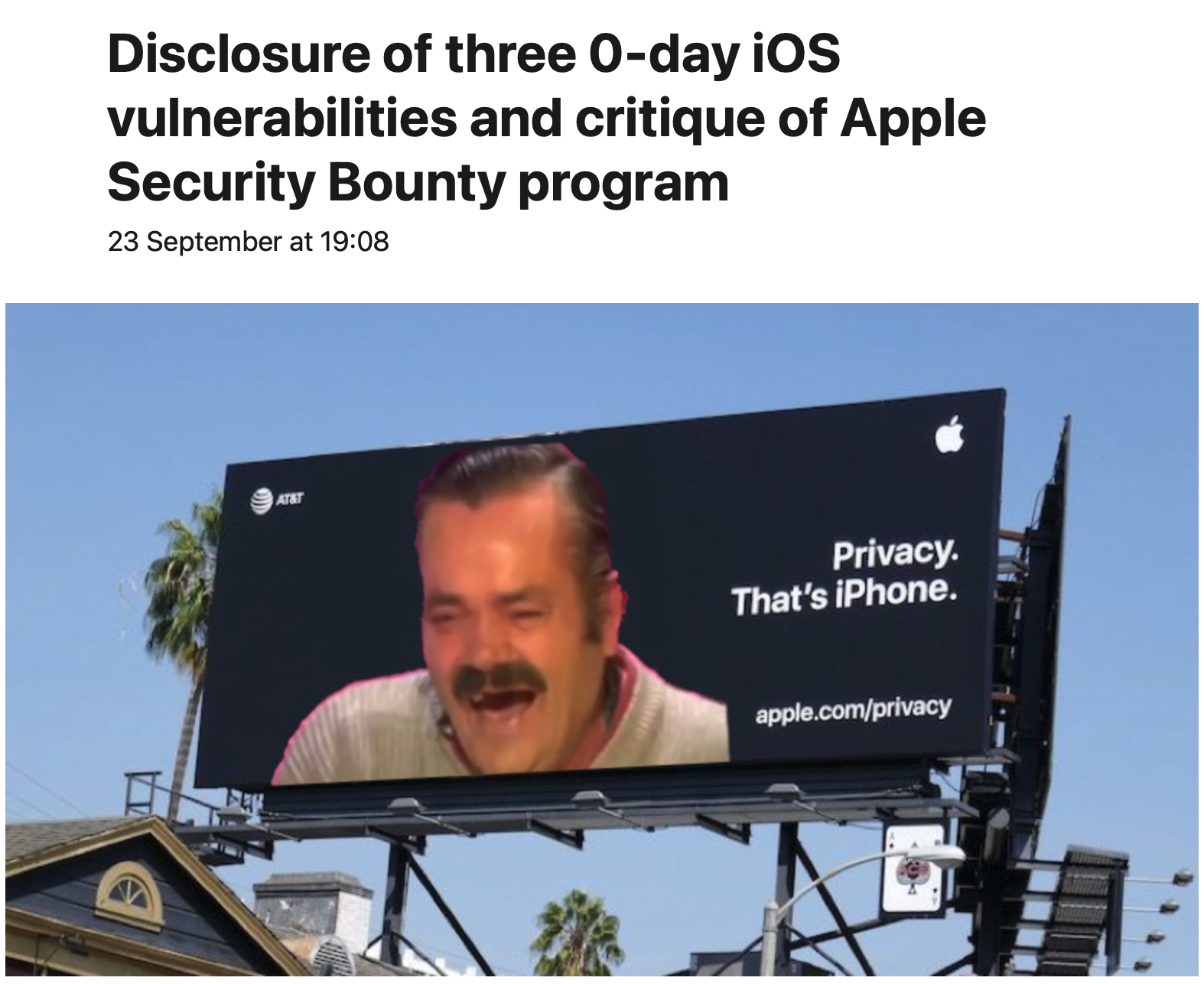 Disclosure of three 0-day iOS vulnerabilities and critique of Apple Security Bounty program