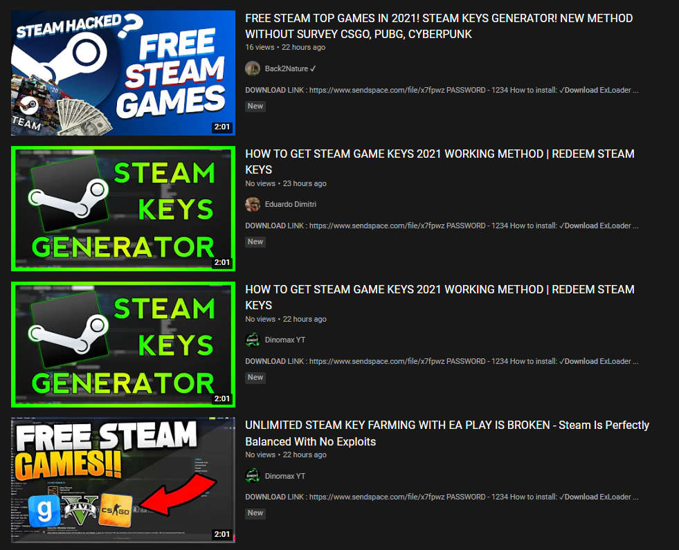 Free Steam games videos promise much, deliver malware