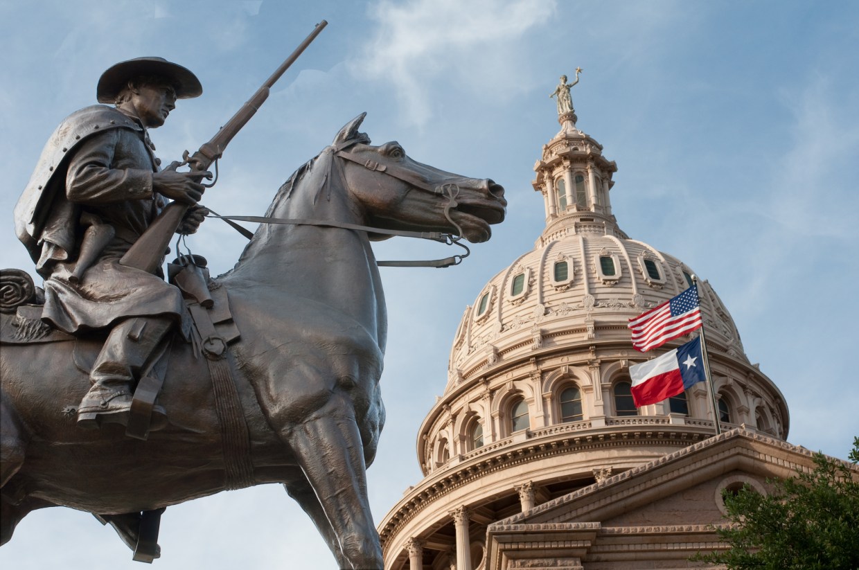 This statue can be found in the grounds of the Texas State Capitol in Austin.