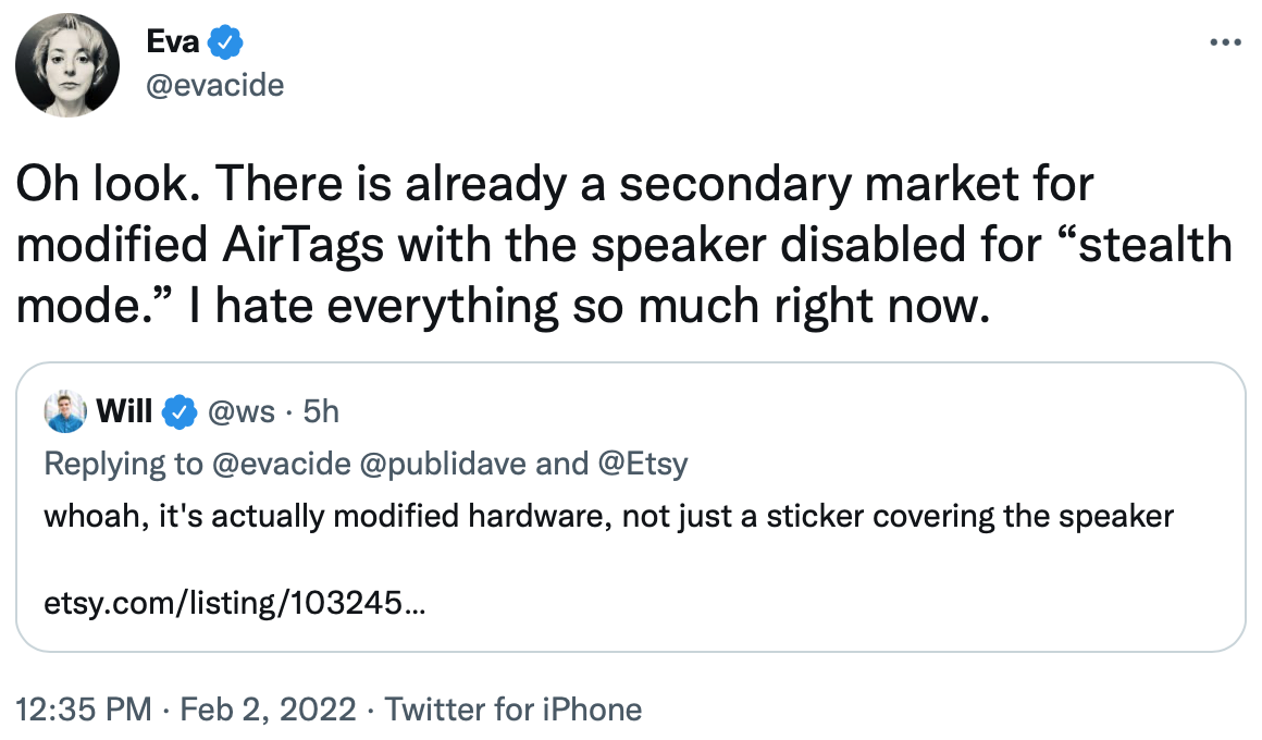 Eva Galperin tweeted:
