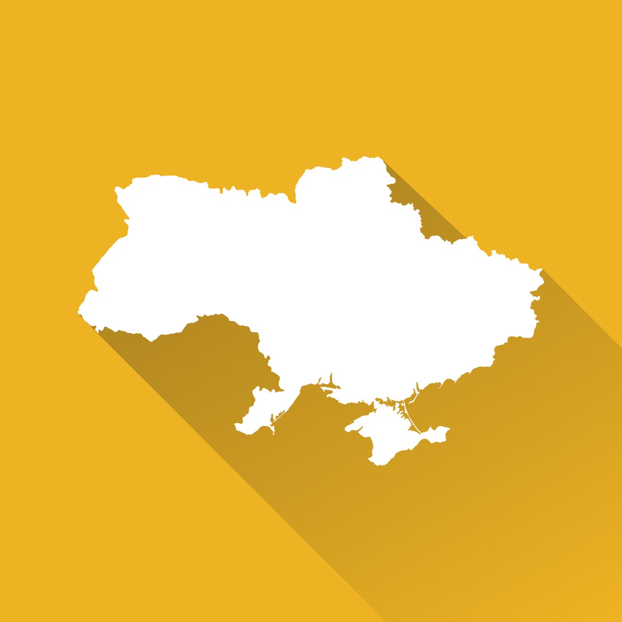 Highly detailed Ukraine map with borders isolated on background. Flat style