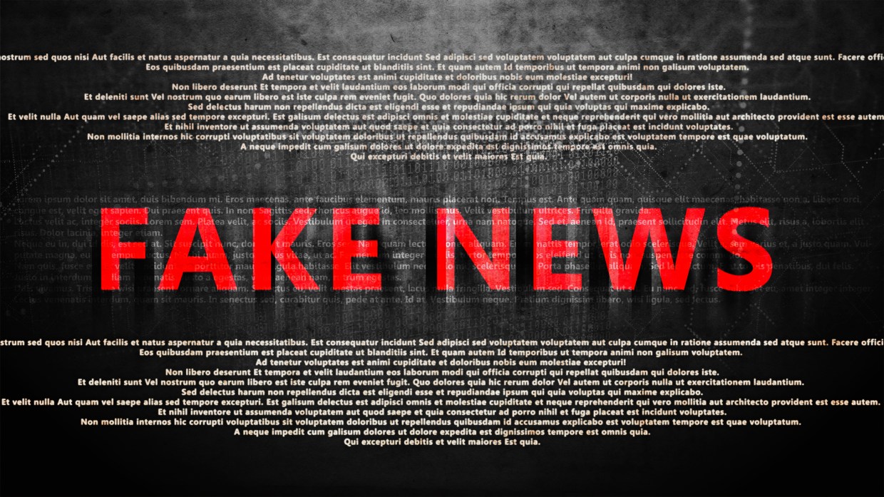 Fake news disinformation newspaper article concept, internet social network misinformation.