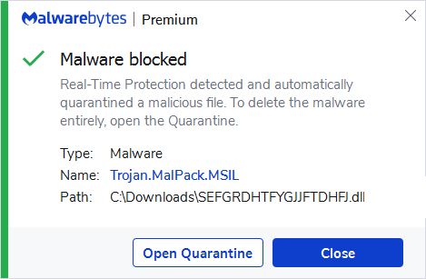 block Trojan.MalPack.MSIL