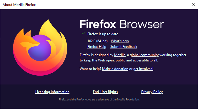 Firefox is up to date