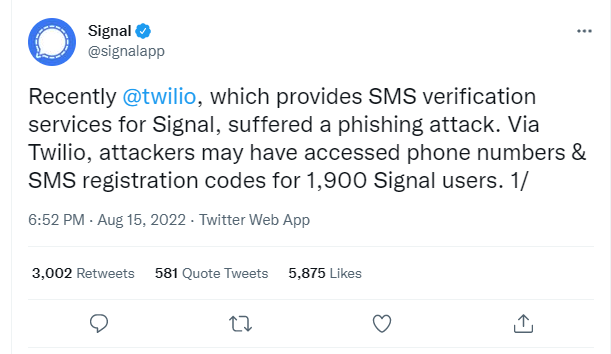 Signal tweet