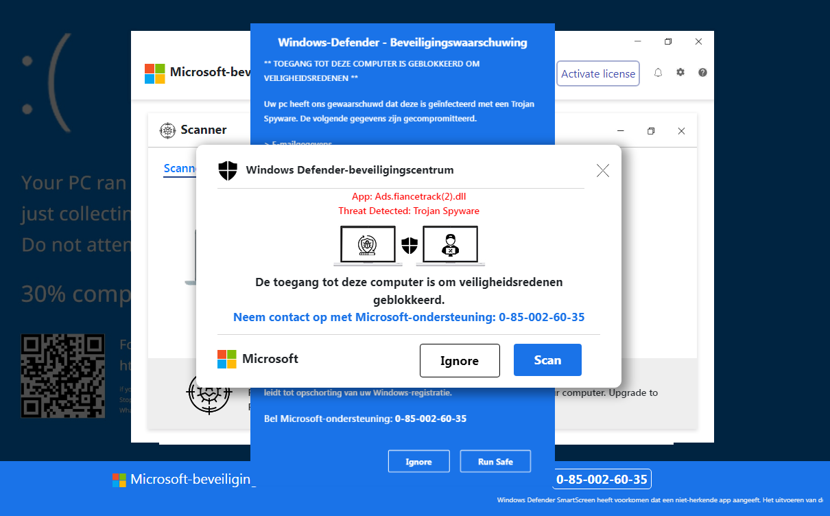 fake Microsoft Defender warning