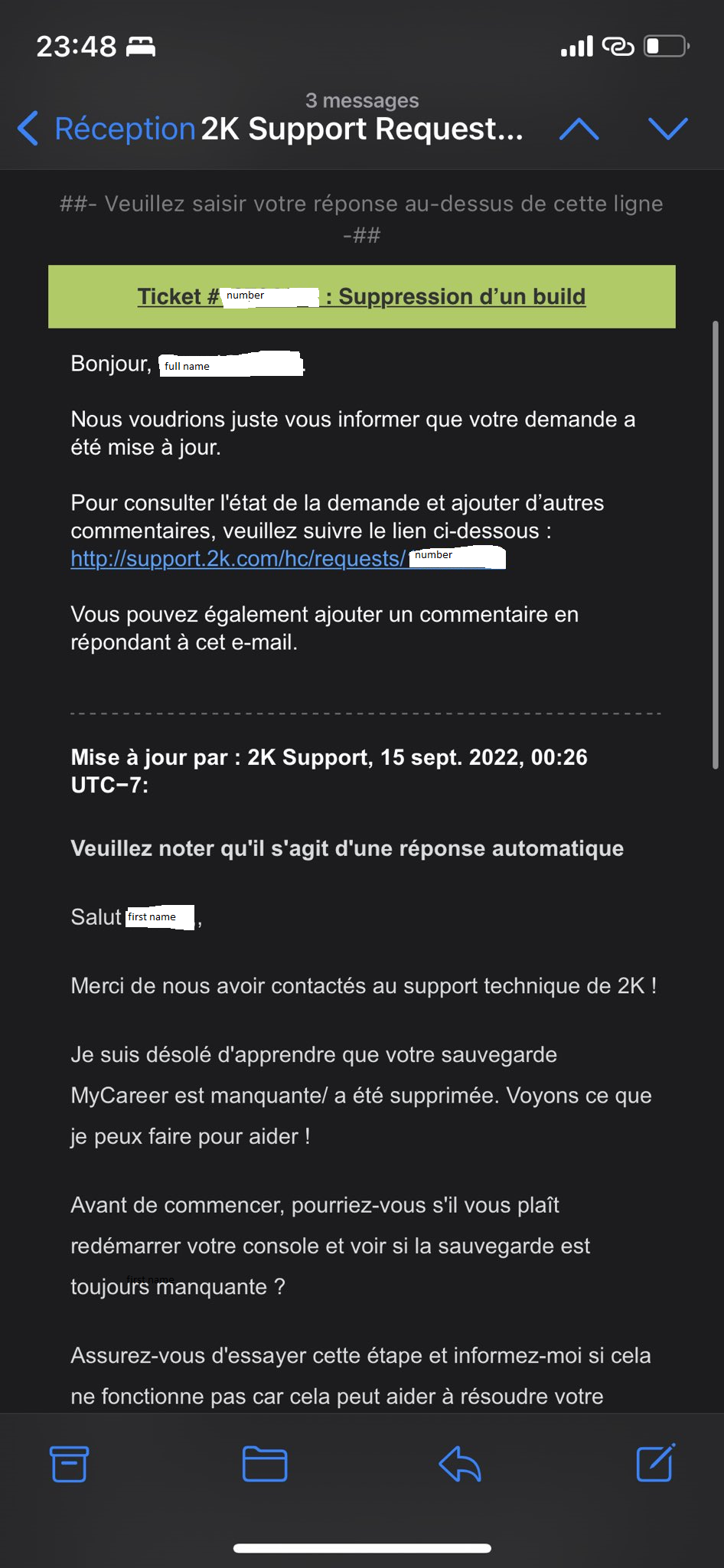 2k support email type 1