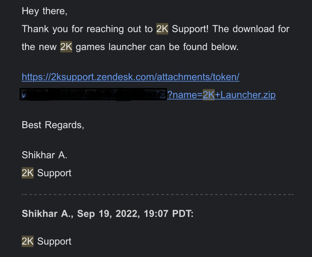 2k support email type 2