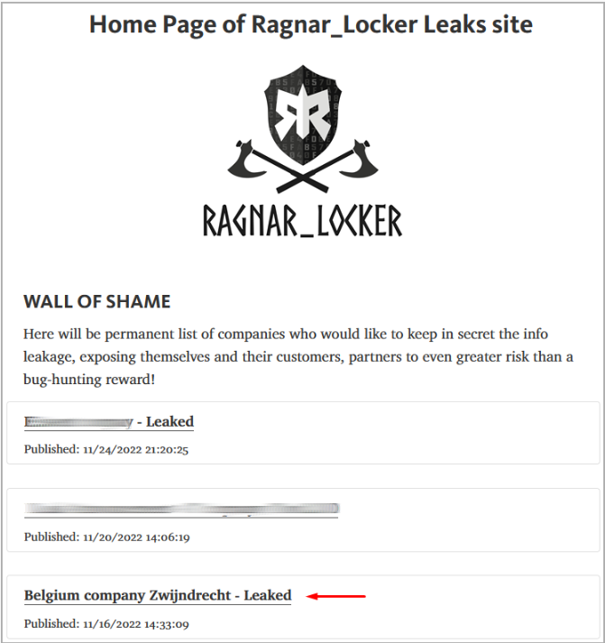 Ragnar_Locker leak site