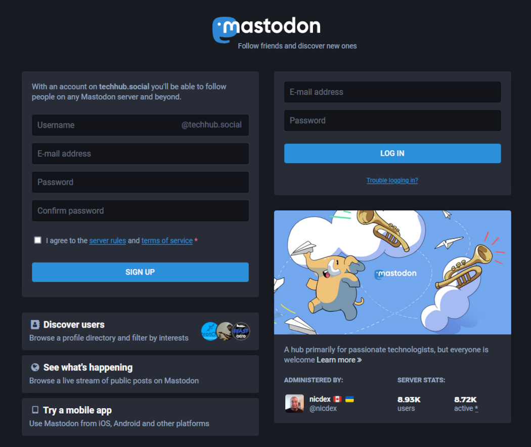setting up a Mastodon account