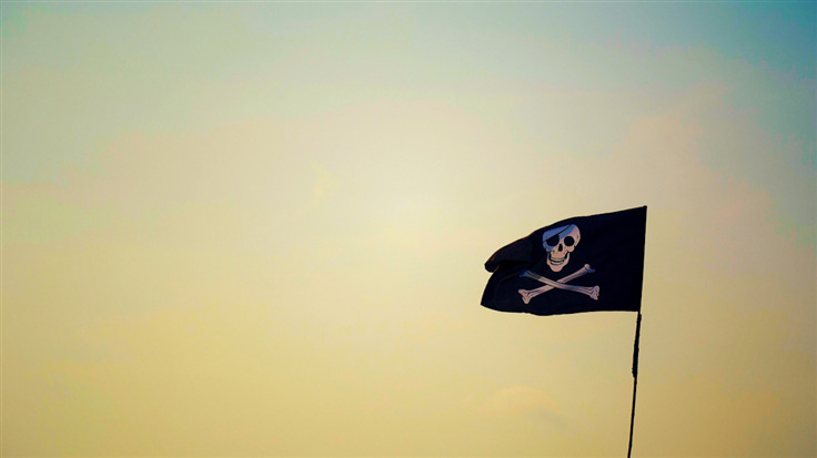 pirate flag waving in the breeze