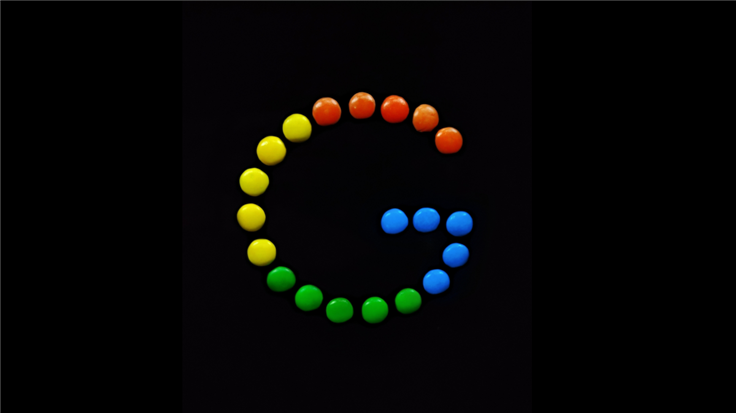 Google logo made of candy