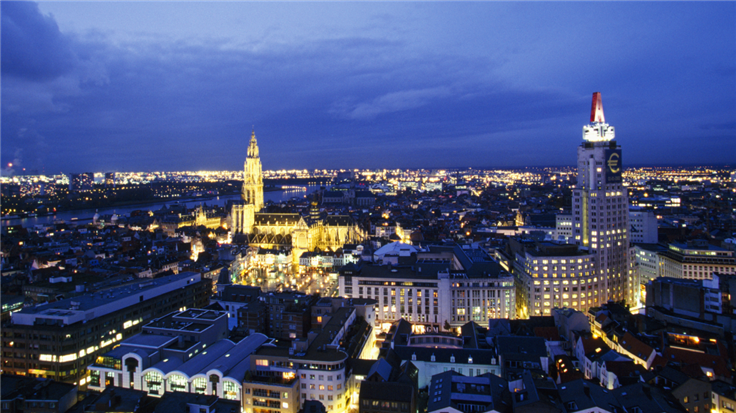 Antwerp at dusk