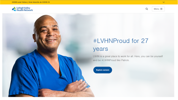home website of the Lehigh Valley Health Network