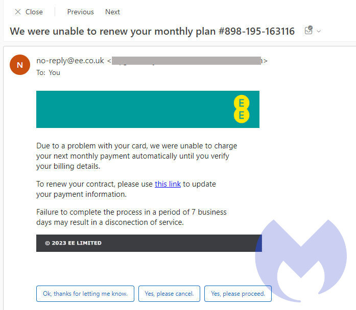 Fake EE mail