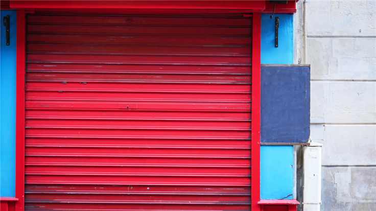 closed red shutter