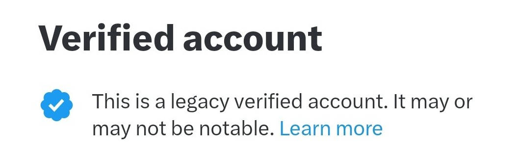 Legacy verified