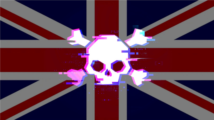 Skull and cross bones on a union flag
