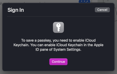 iOS prompt asking users to enable iCloud KeyChain