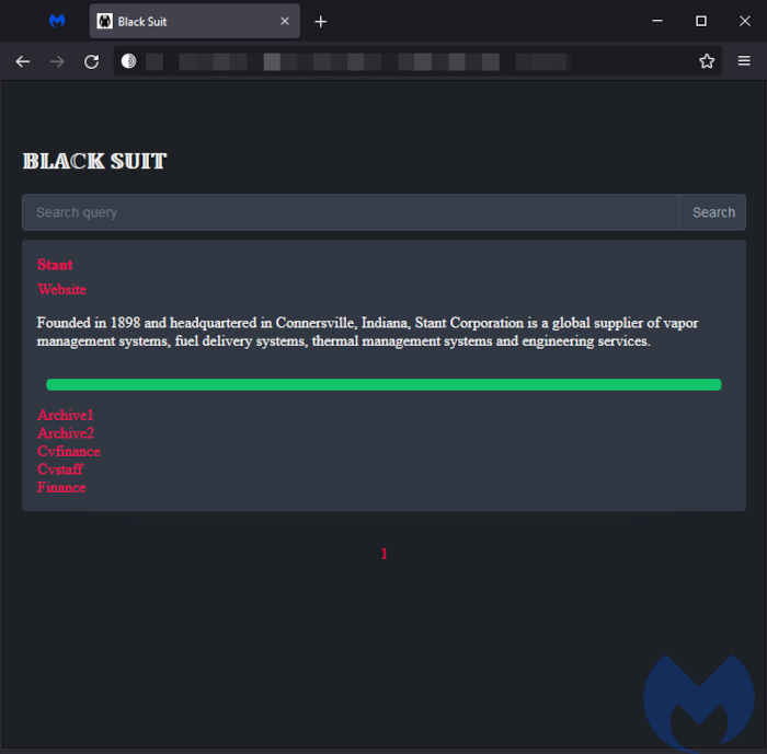 Black Suit ransomware leak site
