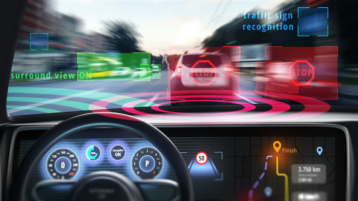 virtual images projected by a self-driving car