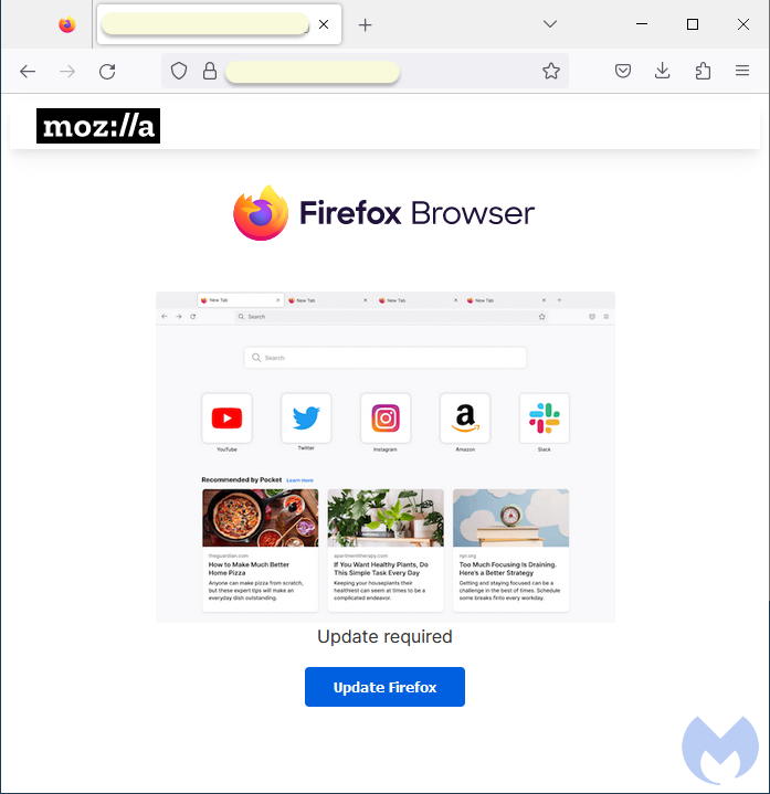 Fake Firefox update
