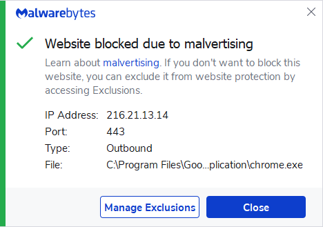 Malwarebytes blocks eodufofs.com