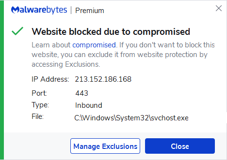 Malwarebytes blocks 213.152.186.168