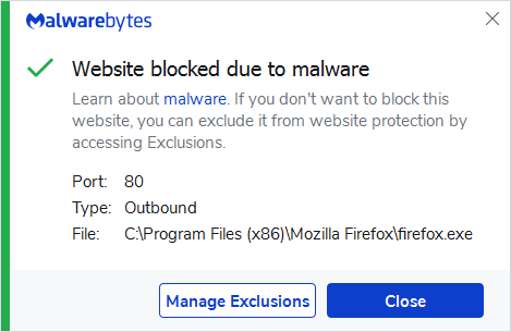 Malwarebytes blocks kalganpuppycensor.com