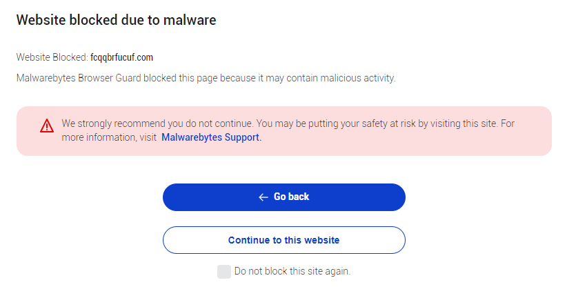 Malwarebytes blocks fcqqbrfucuf.com