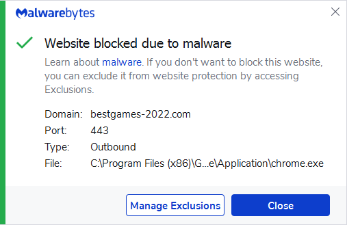 Malwarebytes blocks bestgames-2022.com