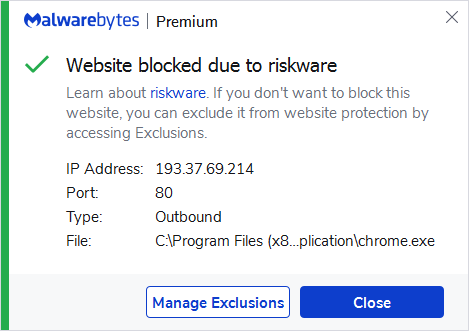 Malwarebytes blocks 193.37.69.214