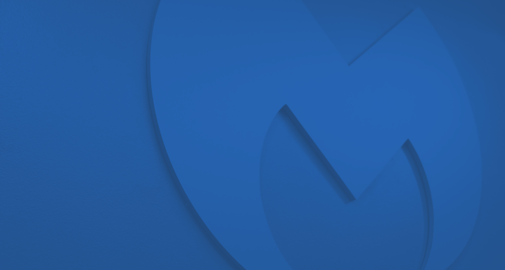 Malwarebytes logo against blue background