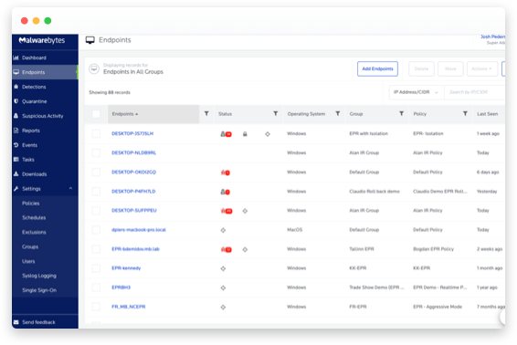 Robust security features at the click of a button