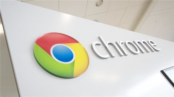 Chrome logo on a plastic card