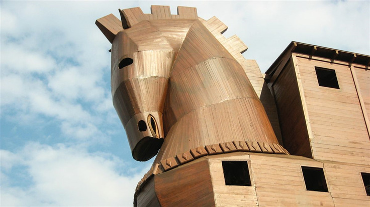 Wooden horse with open exits